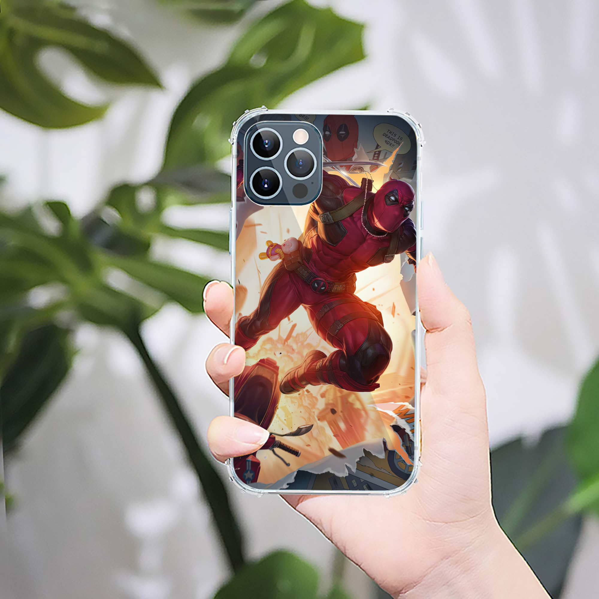 （画像用） Deadpool デッドプール 【iPhone 12シリーズ対応】透明スマホケース（クリアソフトケース）